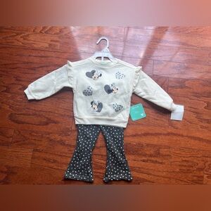 Disney Cream Minnie Mouse Top with Silver Polka Dot Accents